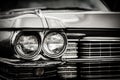 Close up detail of restored classic American car. Royalty Free Stock Photo
