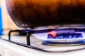 Saucepan On Top Of An Upright Cooker