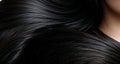 Close-Up Detail of Shiny Black Hair with Copy Space