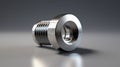 Smooth round bolt head with external threading.AI Generated