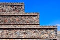 Stone detail at the steps at Teotihuacan, Mexico Royalty Free Stock Photo