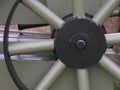 Close-up Detail of a Spoked Wheel of a Cannon Royalty Free Stock Photo