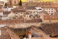 Close-up detail to the red tiled roofs of old house of traditional Spanish architecture Royalty Free Stock Photo