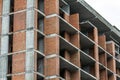 Close-up detail view of a new modern residential house building construction site work under construction. Real estate development Royalty Free Stock Photo