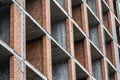 Close-up detail view of a new modern residential house building construction site work under construction. Real estate development Royalty Free Stock Photo