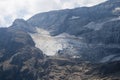 Close up detail, view of the pyrenean glacier of \'Monte Perdido\' from the Marbore or Tuca Roya valley