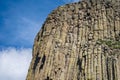 Close up detail view of the vertical basalt columns of Devils Tower National Monument in Wyoming Royalty Free Stock Photo