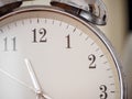 Close-up detail of vintage alarm clock dial Royalty Free Stock Photo