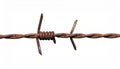 Isolated Rusty Barbed Wire on White Background Royalty Free Stock Photo