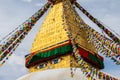 Boudha Stupa Eyes and Flags Royalty Free Stock Photo