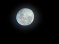 Close-up Detailed Full Moon in Clear Night Sky Royalty Free Stock Photo