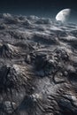 close-up of a detailed moon surface with craters Royalty Free Stock Photo