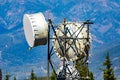 Cellular base station steel tower detail Royalty Free Stock Photo