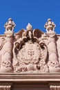 Close up, detailed view of elaborate carvings at Balboa Park, San Diego, California