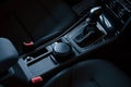 Close up detailed view of interior of brand new modern car Royalty Free Stock Photo