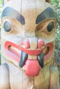 Indian totem poles in Capilano Suspension Bridge in Vancouver, C Royalty Free Stock Photo