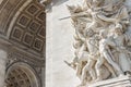 Close up details the Arc de Triomphe in Paris Royalty Free Stock Photo