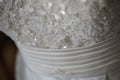 Close up details of a bride dress Royalty Free Stock Photo