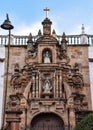 Close up details of the entrance to Sucre Metropolitan Cathedral, Sucre, Bolivia