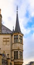 Details of the facade of the Grand Ducal Palace, residence of the Grand Duke, in Luxembourg, UNESCO World Heritage Site Royalty Free Stock Photo