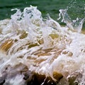 Close Up Details of an Ocean Wave Breaking