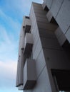 Close up details pf the roger stevens building at the university of leeds a brutalist concrete building by chamberlain powell and