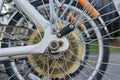 Close up. Details of rear bicycle wheel gears Royalty Free Stock Photo