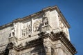 Close-up details of Arch of Constantine, a triumphal arch in Rome, Italy