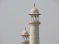 Close-up details Taj Mahal, famous UNESCO historical site, love monument, the greatest white marble tomb in India, Agra