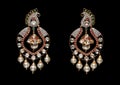 Close up of diamond earrings