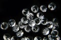 Close up of the diamonds on black Royalty Free Stock Photo