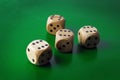 Dices on green background Royalty Free Stock Photo