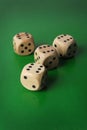 Dices on green background Royalty Free Stock Photo