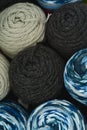 Close up of different color worsted Yarn Royalty Free Stock Photo