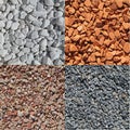 Close-up of different types of mineral mulch gravel Royalty Free Stock Photo