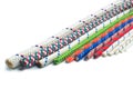Close up of different types of ropes and cords Royalty Free Stock Photo