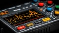 Close-up of a digital audio waveform display on a device Royalty Free Stock Photo