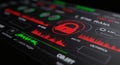 Cybersecurity Digital Interface with Lock Icon and Data Analytics Royalty Free Stock Photo