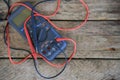 Close-up of digital multimeter on wooden background, Worker used electronic tools for checked circuit Royalty Free Stock Photo