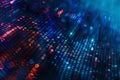 Close-up of a digital texture, showcasing pixelated patterns and binary codes for a high-tech abstract background
