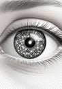 A digitally rendered eye with a Royalty Free Stock Photo