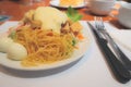 Close-Up Dinner Pasta and Salad Bar Royalty Free Stock Photo