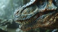 a close up of a dinosaur\'s head