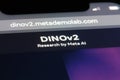 close up DINOv2 AI model logo on official website