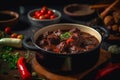 Dinuguan stew, Filipino food. Generative AI