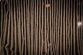 Close-up dirty car cabin air flow made of fiber paper cotton with debris clogged and polluted air filter isolated on white Royalty Free Stock Photo