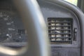 Close up dirty dust air condition vent channel in the old car. f Royalty Free Stock Photo