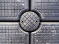 Close-up dirty plastic pontoon walk way texture background Royalty Free Stock Photo