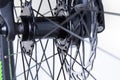 Close-up of disc brakes on a bicycle. White background Royalty Free Stock Photo