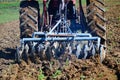 Close up of a disc harrow system, cultivate the soil Royalty Free Stock Photo